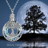 Tree of Life Urn Necklaces for Ashes Sterling Silver Crystal Cremation Jewelry for Ashes Memory Jewelry for Women Men