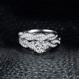 Wedding Rings Engagement Rings For Women Anniversary Promise Ring Bridal Sets 1.5ct X Infinity White CZ Ring