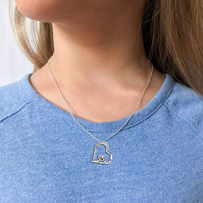 925 Sterling Silver Sloth Pendant Necklace "Don't Hurry Be Happy" Necklace Gifts for Kids Girls Women
