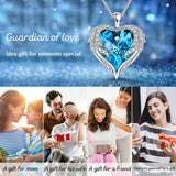 Crystal Heart Pendant Necklace Valentines Day Gift for Wife Girlfriend Women Kids