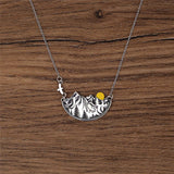 Adventure Awaits Mountain Landscape Necklace Wanderlust Jewelry Sterling Silver Handmade Gift For Outdoor Lovers