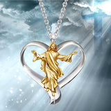 925 sterling silver Cross Jesus Heart Pendant Women Jewelry Pendant Necklace Silver Chain cross necklace enjoy life creative 