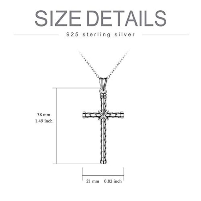 925 Sterling Silver Cross Necklace, Meaningful Gift for Holiday, Christmas, Valentines Day Necklaces Sterling Silver Necklace SOULMEET 
