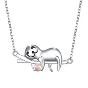 925 sterling silver Gifts Sterling Silver Sloth Necklace Heart Animal Pendant for Women Jewelry Animal necklace Romanticwork Jewelry Small Heart Sloth 