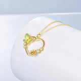925 Sterling Silver Heart Shape Butterfly Necklace Sunflower Sunshine Necklace Pendant Necklace Jewelry Gift for Wife Girlfriend Nature Necklace enjoy life creative 