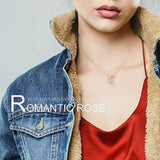 Rose Necklace Flower Pendant Necklace 925 Silver Valentine's Day Gift