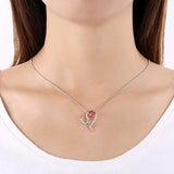 Rose Necklace Flower Pendant Necklace 925 Silver Valentine's Day Gift