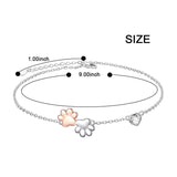 925 Sterling Silver Paw and Heart Anklet Cats Anklet for Women Girls Best Gifts Elegant Sexy Beach Casual Ankle Bracelet Jewelry stock romanticwork 