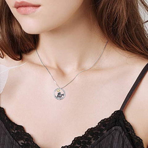 925 Sterling Silver Rabbi Fox Necklace Heart Pendant Forever in My Heart Necklace for Women Girls Friends Animal Necklace Romanticwork Jewelry 