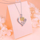 925 Sterling Silver Sunflower Necklace Bee Earrings You Are My Sunshine Daisy Flower Pendant Jewelry for Women animal necklace LONAGO 