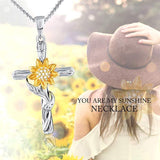 925 Sterling Silver Sunflower Necklace Bee Earrings You Are My Sunshine Daisy Flower Pendant Jewelry for Women animal necklace LONAGO 