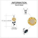 925 sterling silver Sunflower Necklace Sterling Silver Sunflower Crystal Pendant Necklace Sunflower Jewelry for Women Girls Gifts Nature Necklace enjoy life creative 