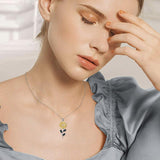 925 sterling silver Sunflower Necklace Sterling Silver Sunflower Crystal Pendant Necklace Sunflower Jewelry for Women Girls Gifts Nature Necklace enjoy life creative 