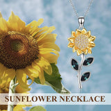 925 sterling silver Sunflower Necklace Sterling Silver Sunflower Crystal Pendant Necklace Sunflower Jewelry for Women Girls Gifts Nature Necklace enjoy life creative 