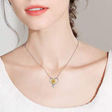 925 Sterling Silver Sunflower Necklace You are My Sunshine Pendant Necklaces with Gift Box for Women Girls Mom Wife stock Distance 