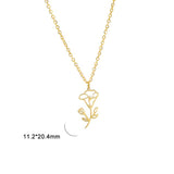 S925 Silver Birth Flower Necklace Bridesmaid Gifts Bridal Party Gifts Birthday Gifts For Her