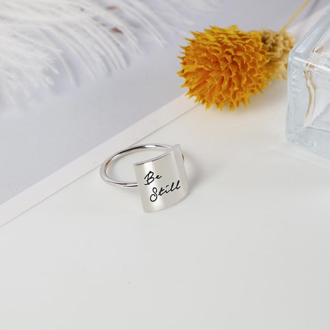 Faith Over Fear Ring Inspirational Ring S925 Sterling Silver Jewelry Personalized Gift