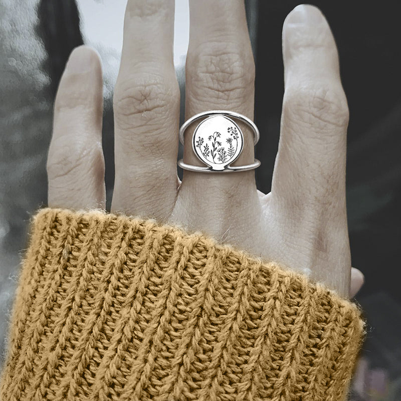 Sterling Silver Spring Wildflowers Nature Ring– romanticwork