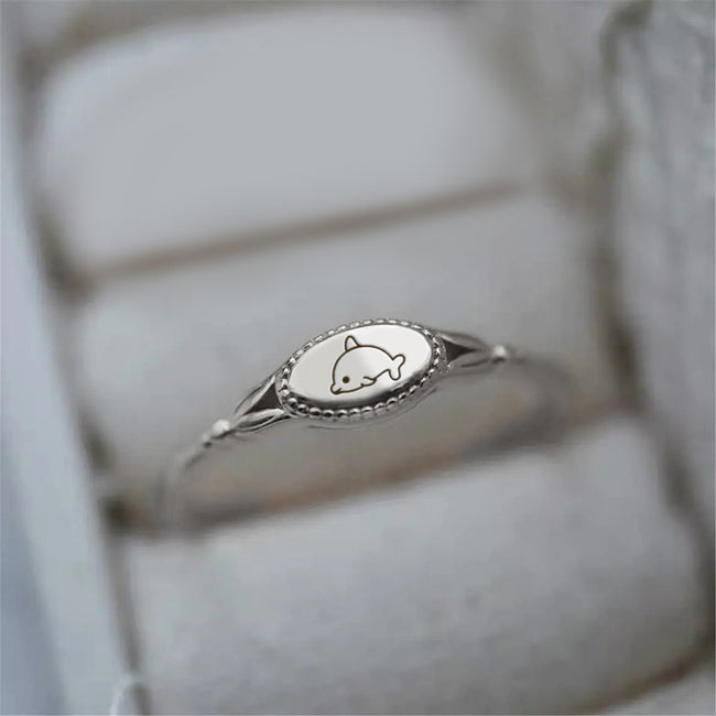 925 Sterling Silver Animal Ring Butterfly Ring Turtle Dolphin Dragonfly Ring Stacking Ring for Women