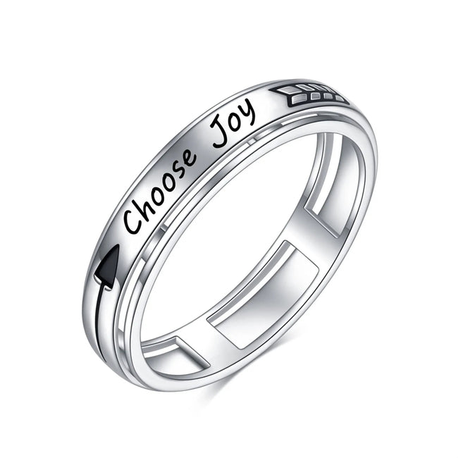 Anxiety Ring Sterling Silver Fidget Ring for Anxiety i Am Enough Inspirational Spinner Ring Stress Relief Rings for Women Mens