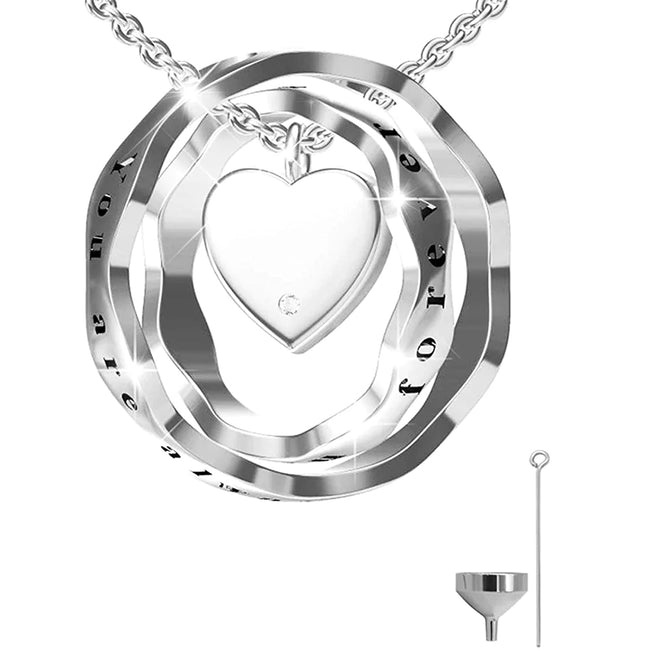 925 Sterling Silver Keepsake Jewelry Cremation Pendant Urn Necklace For Ashes You Are Always In My Heart I Love You Forever