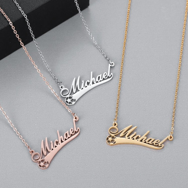 Soccer Custom Name Necklace