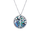925 Sterling Silver Tree of Life Abalone Shell Necklace