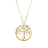 925 Sterling Silver Tree of Life Abalone Shell Necklace