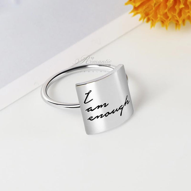 I Am Enough Ring Choose Joy Ring Inspirational Ring Personalized Ring