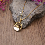 925 Sterling Silver Mountain Range Pendant Sun Wilderness Jewelry Sun Necklace Hiker Jewelry