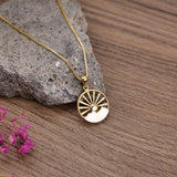 925 Sterling Silver Mountain Range Pendant Sun Wilderness Jewelry Sun Necklace Hiker Jewelry