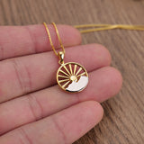 925 Sterling Silver Mountain Range Pendant Sun Wilderness Jewelry Sun Necklace Hiker Jewelry