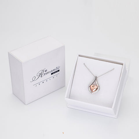 Sterling Silver Heart Shape Tear Dangle Urn Necklace for Ashes