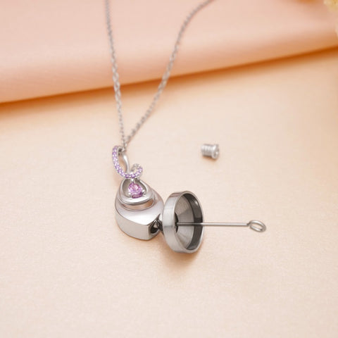 Sterling Silver TearDangle Infinity Urn Necklace for Ashes