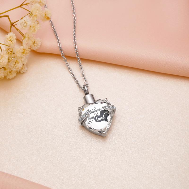 Heart Urn Necklace for Ashes - Stainless Steel | Birthstone & Engraving ...