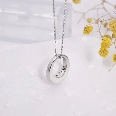 Sterling Silver Circle of Life Eternity Memorial Urn Necklace Always with me Cremation Jewelry Pendant Necklaces for ashes