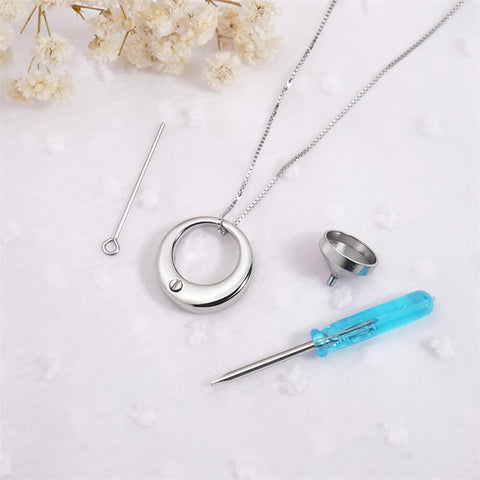 Sterling Silver Circle of Life Eternity Memorial Urn Necklace Always with me Cremation Jewelry Pendant Necklaces for ashes