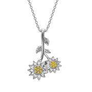 Sunflower Urn Pendant Necklace 925 Sterling Silver  for Ashes Necklace Memory Necklace Gift