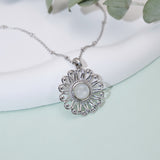 Moonstone Sunflower Anklet Sterling Silver Beaded Flower Ankle Bracelet