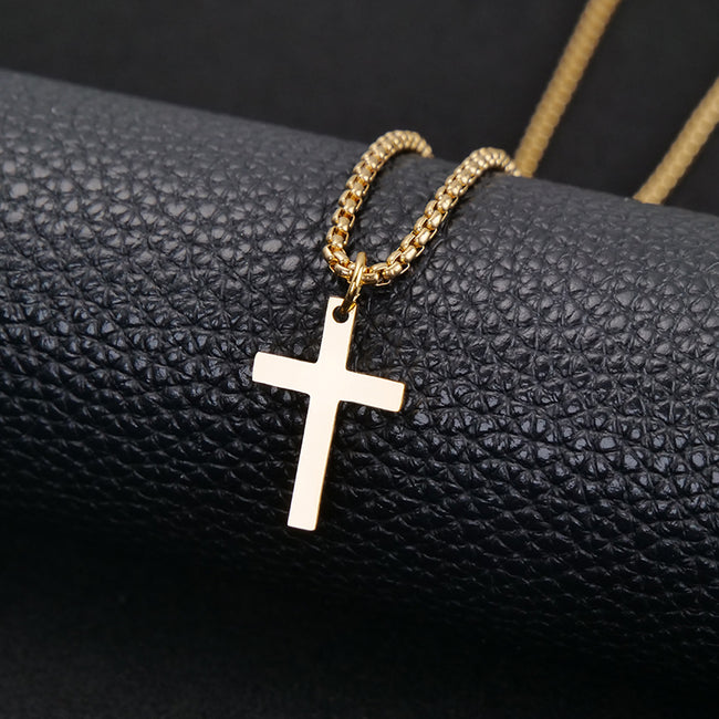 Cross Necklace for Men Mens Necklace Small  Cross Pendant Gift for Men Brother Father's Day Gift