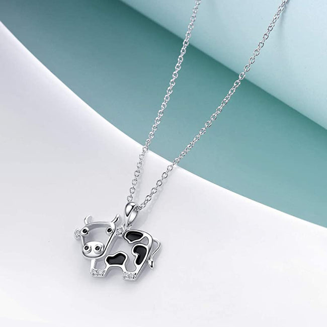 Cow Necklace Cow Earrings Cow Gift Pendant 925 Sterling Silver Jewelry Birthday for Teen Girls