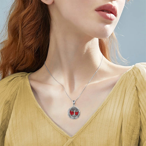 Sterling Silver Tree of Life Urn Necklaces Abalone Opal Shell Cremation Jewelry for Ashes