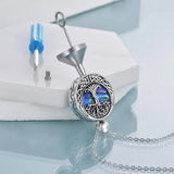 Tree of Life Urn Necklaces for Ashes Sterling Silver Abalone Shell Tree of Life Cremation Jewelry Memory Gift for Women