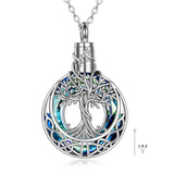 Tree of Life Urn Necklaces for Ashes Sterling Silver Crystal Cremation Jewelry for Ashes Memory Jewelry for Women Men