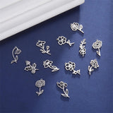 Birth Month Flowers Pendent Charms For Jewelry Necklace Earring Jewelry Making Supplies