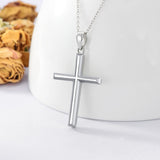 Urn Necklace for Men and Women Sterling Silver Cross Cremation Jewelry Dainty Memorial Gift for Friend