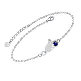 Cute Cat Anklet for Women 925 Silver Adjustable Foot Ankle Bracelet Birthstone Bracelet animal anklet enjoy life creative 
