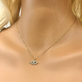 CZ Evil Eye Necklace • 925 Sterling Silver Chain • Cubic Zirconia • Protection Necklace • 925 Sterling Silver Evil Eye Necklace • Everyday Necklace • Gift Religion Necklace enjoy life creative 