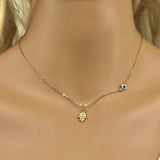 CZ Evil Eye Necklace • 925 Sterling Silver Chain • Cubic Zirconia • Protection Necklace • 925 Sterling Silver Evil Eye Necklace • Everyday Necklace • Gift Religion Necklace enjoy life creative 