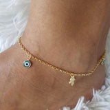 Evil Eye Anklet, Gold Anklet,Dainty Anklet Stackable anklet Romanticwork Jewelry 